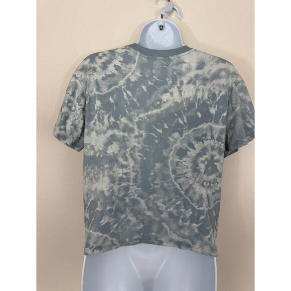 Disney Mickey Mouse Tie-Dye Crop Top Gray Red Women’s Medium - Picture 2 of 3